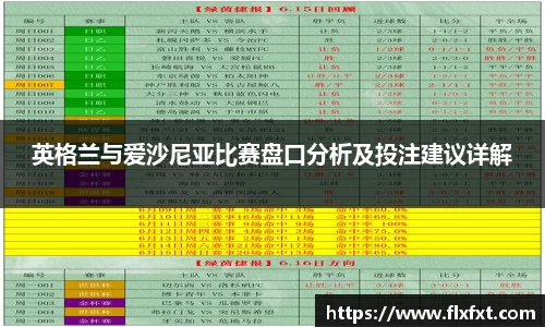 英格兰与爱沙尼亚比赛盘口分析及投注建议详解